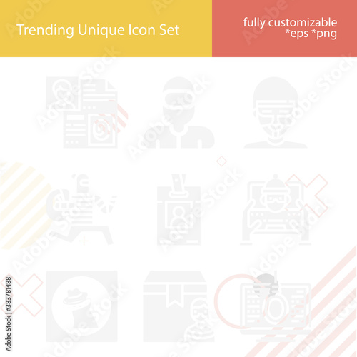Simple set of theft related filled icons.