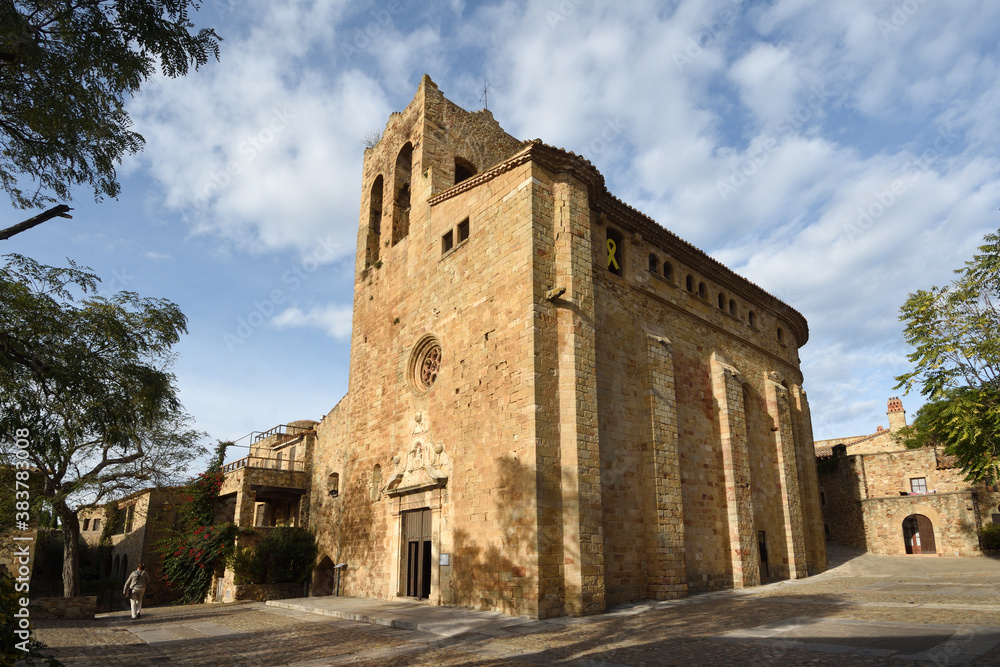 Sant Pere church of medieval village of Pals, Girona province, Catalonia, Spain