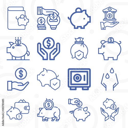 16 pack of nest egg  lineal web icons set