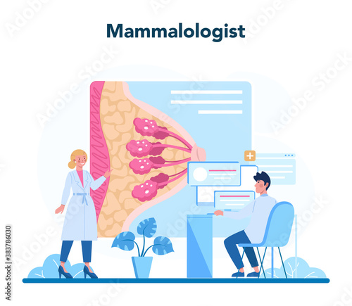 Mammologist concept. Consultation with doctor about breast