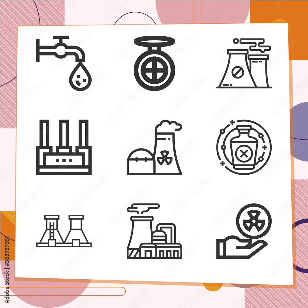 Simple set of 9 icons related to toxic Simple set of 9 icons related to toxic