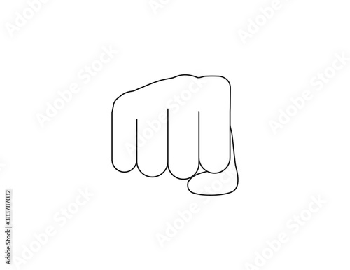 Bump, fist icon. Vector illustration, flat design.