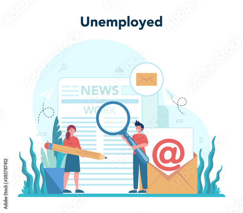 Unemployed concept. Searching for work or job. Idea
