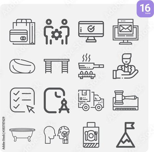 Simple set of job related lineal icons.