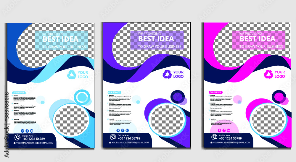 Modern business flyer template with photo