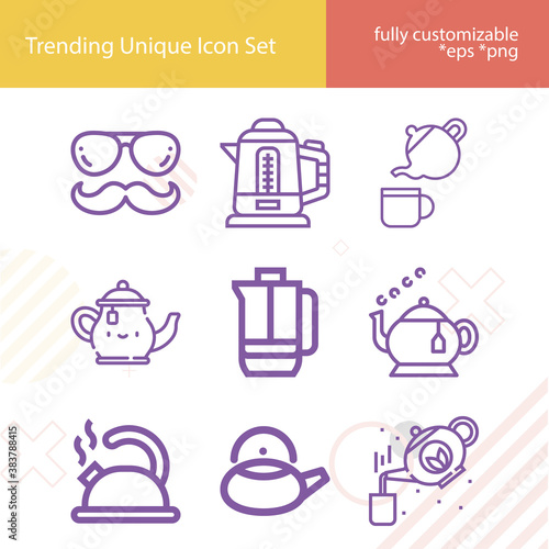 Simple set of slowed related lineal icons.