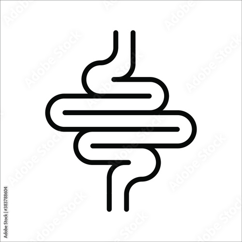 Intestines icon vector, digestion system symbol color editable