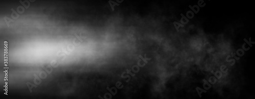 Blurred divine sun light shines through space . The rays beam light on the floor. Panoramic spotlight on isolated background. Stock illustration.