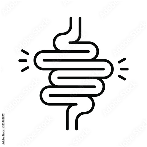 Intestines icon vector, digestion system symbol color editable