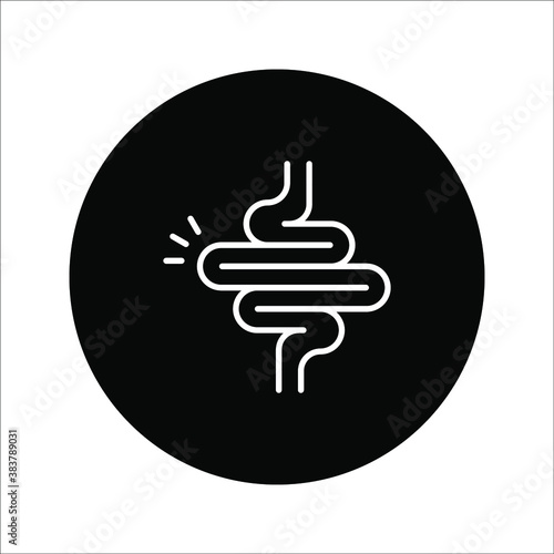 Intestines icon vector, digestion system symbol color editable