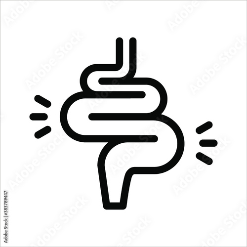 Intestines icon vector, digestion system symbol color editable