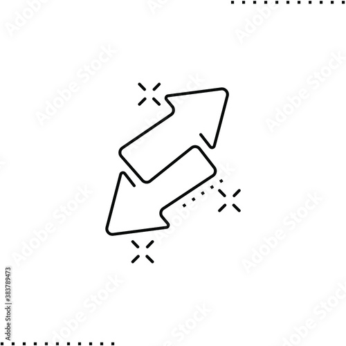 Reboot, refresh, update vector icon in outline