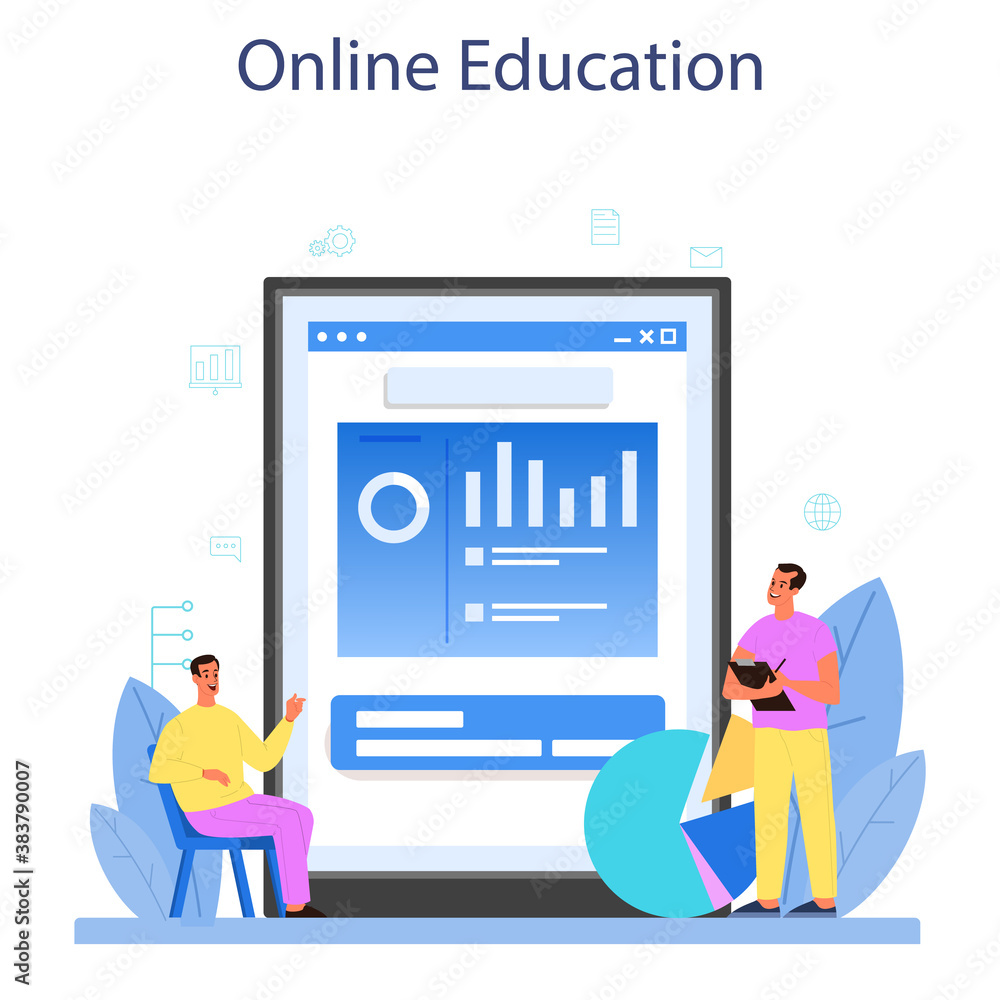 Data base administrator online service or platform. Female and male Data base administrator online service or platform. Female and male
