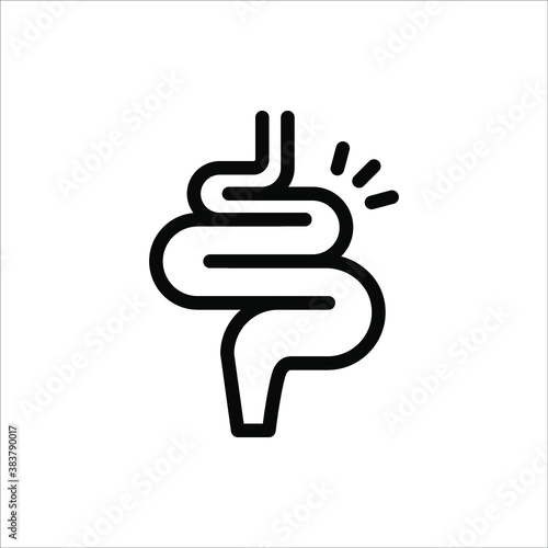 Intestines icon vector, digestion system symbol color editable