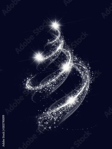 Abstract dark background. Blurry smooth glowing waves. 