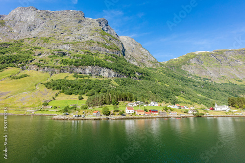 Town of Dyrdal and Aurlandsfjord photo