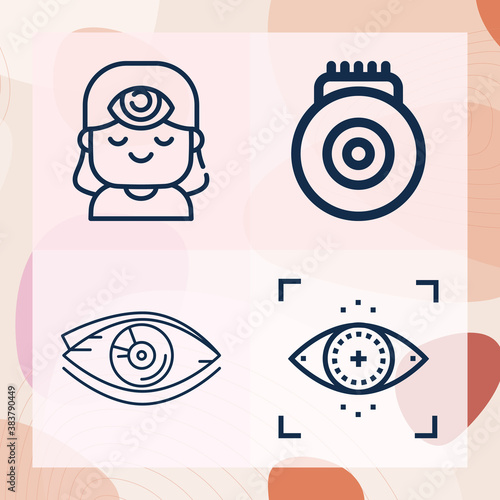 Simple set of retina related lineal icons