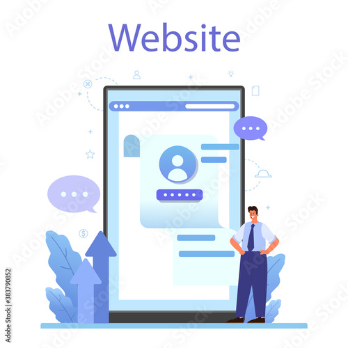 Human resources online service or platform. Idea of recruitment