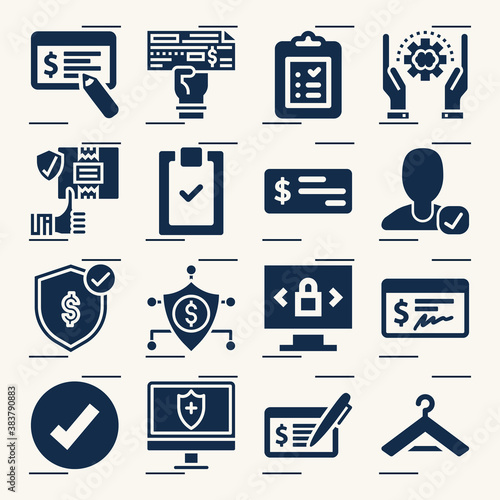 Simple set of insure related filled icons.