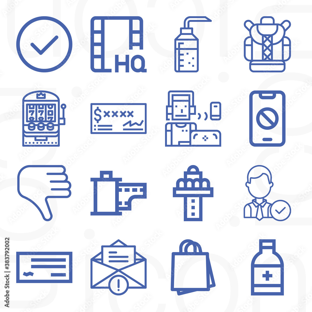 16 pack of no  lineal web icons set