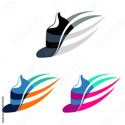Sport shoes sign with color variations