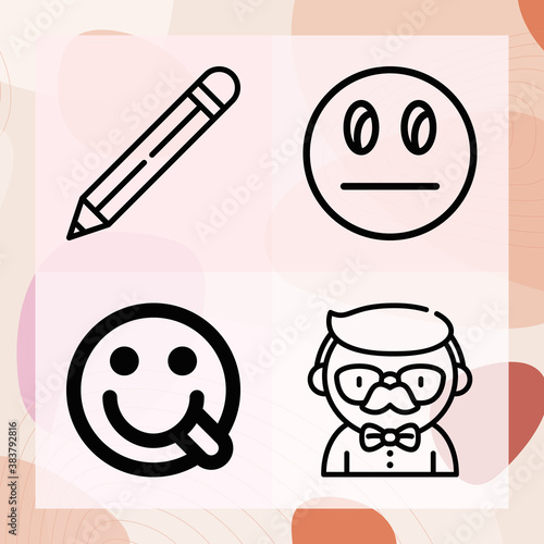 Simple set of lucky related lineal icons