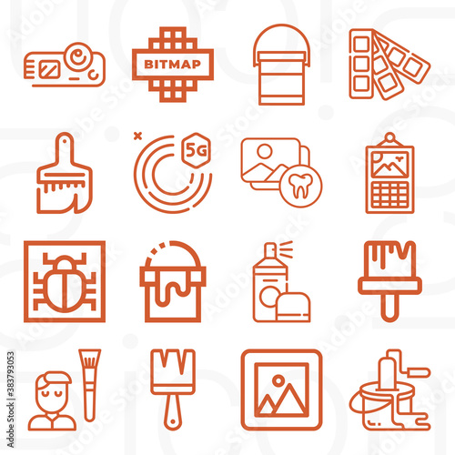 16 pack of interpret  lineal web icons set