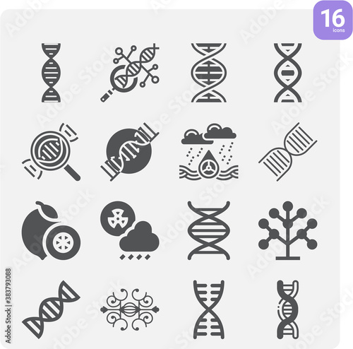 Simple set of surrounded related filled icons.