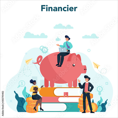 Financial advisor or financier concept. Business character making