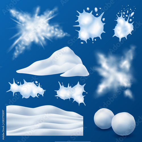 Snow Elements Realistic  Set 