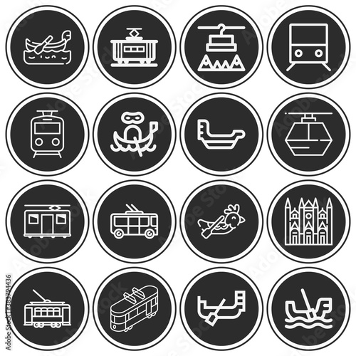 16 pack of in public  lineal web icons set