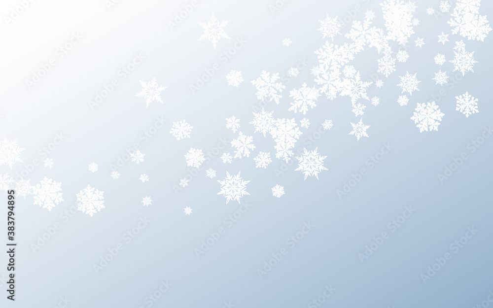 Silver Snow Panoramic Vector Gray Background. 