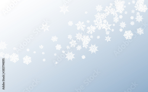 Silver Snow Panoramic Vector Gray Background. 