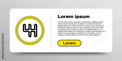Line Gear shifter icon isolated on white background. Transmission icon. Colorful outline concept. Vector.