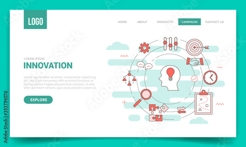 innovation concept with circle icon for website template or landing page banner homepage