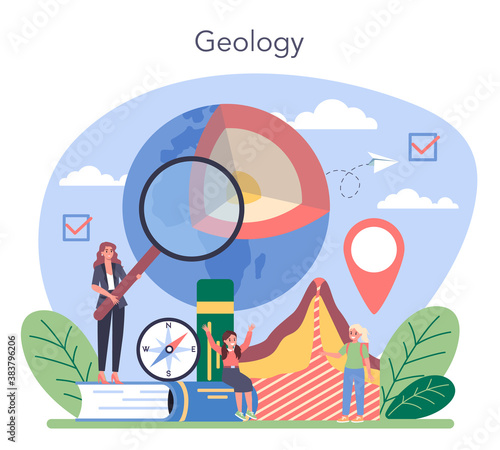 Geography class concept. Studying the lands, features, inhabitants