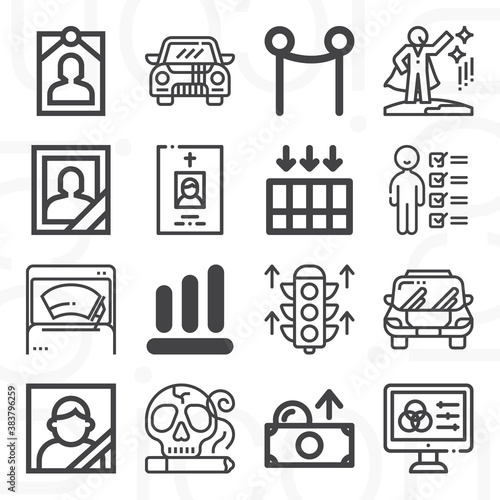 16 pack of alteration  lineal web icons set