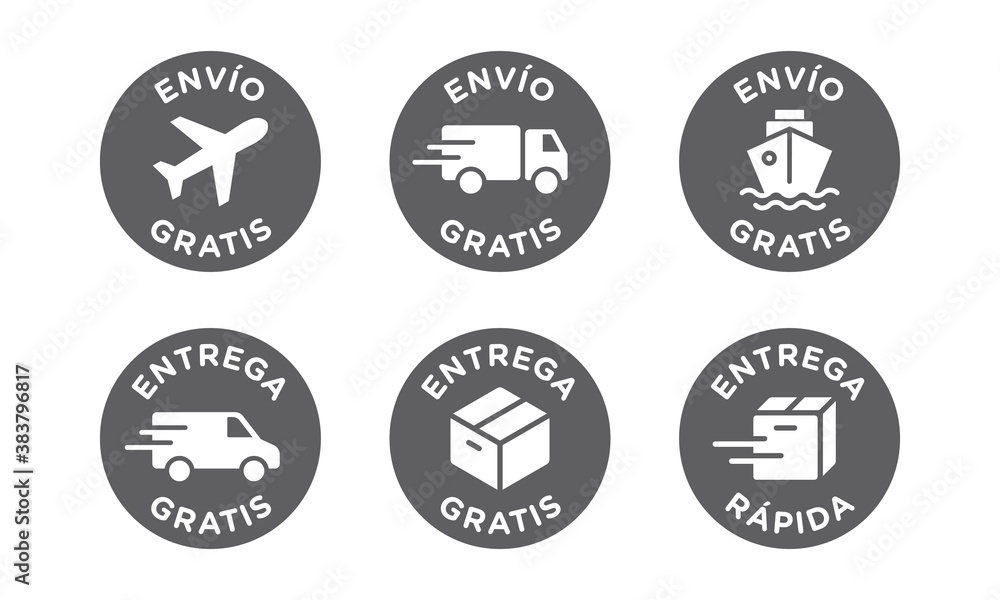 Obraz premium Conjunto de iconos de vector de envío, entrega gratis