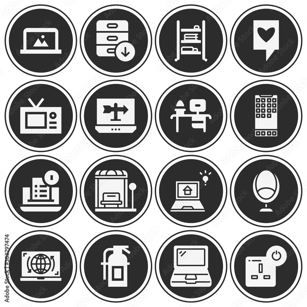 16 pack of appliances  filled web icons set