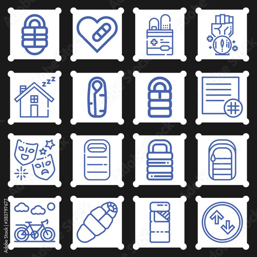 16 pack of bodily process  lineal web icons set
