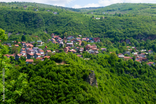 The panoramic landscape of the canyon of the Miljacka river near Sarajevo, Bosnia and Herzegovina