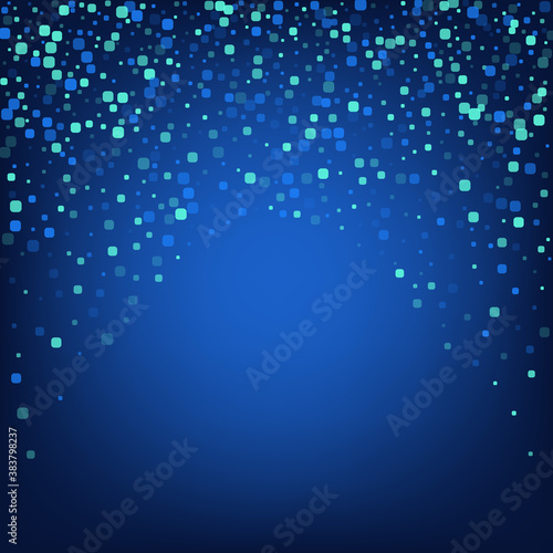 Blue Confetti Carnaval Blue Vector Background. 
