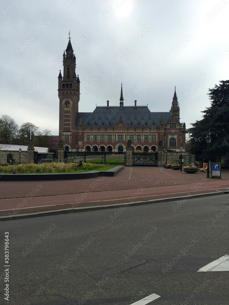 The Peace Palace, an international law administrative building in Hague, Holland Netherlands