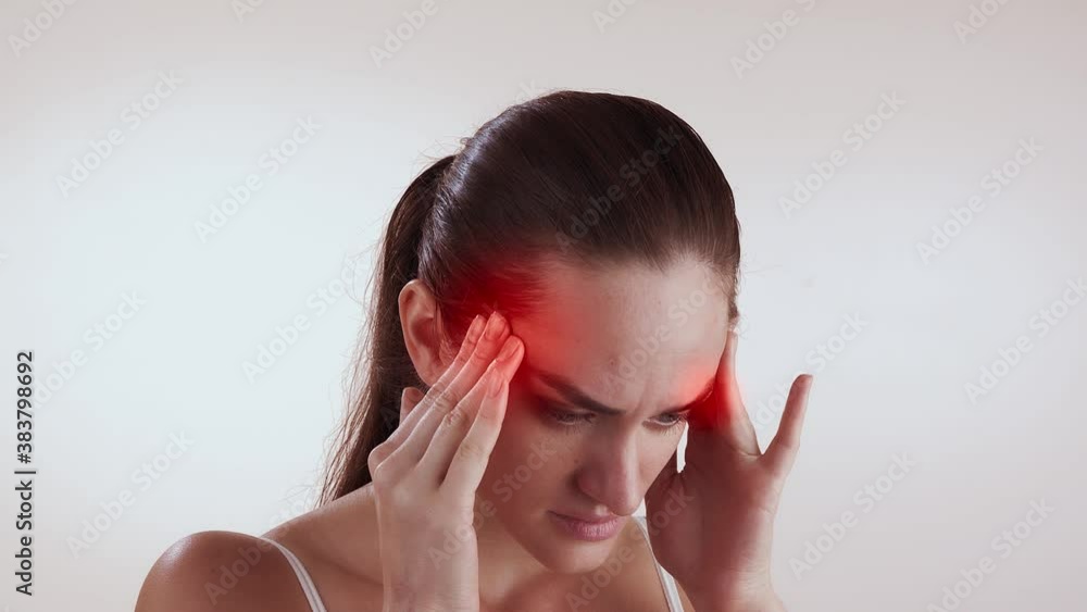 Headache, migraine, overwork and meningitis concept Headache, migraine, overwork and meningitis concept