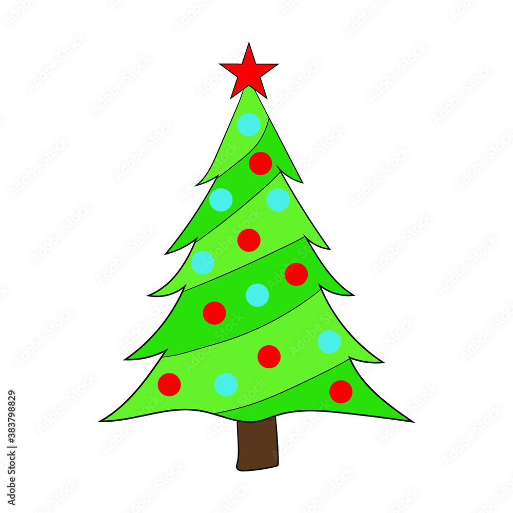 Obraz premium christmas tree illustration