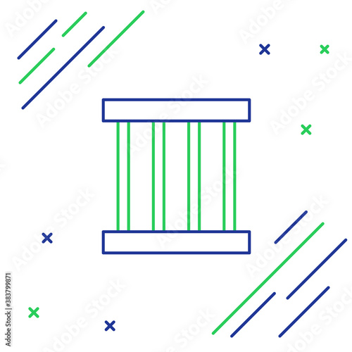 Line Prison window icon isolated on white background. Colorful outline concept. Vector.
