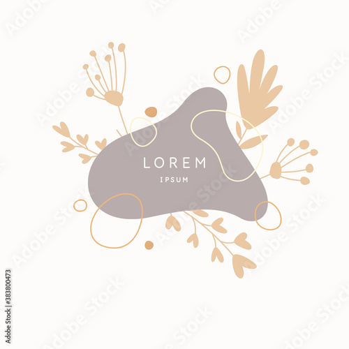Template for blogs and your advertising on the site. A composition with plant elements for text placement.