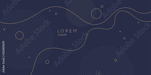 Poster with dynamic waves. Vector illustration in minimal style. Abstract background.
