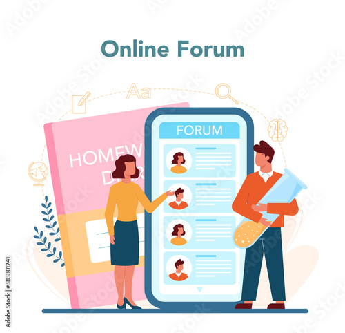 Teacher online service or platform. Profesor planning curriculum,