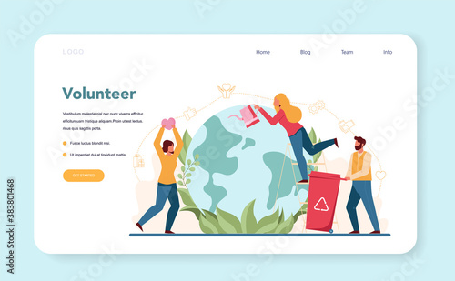 Volunteer web banner or landing page. Charity community support